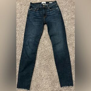 Frame Denim Skinny Jeans Frayed Leg
